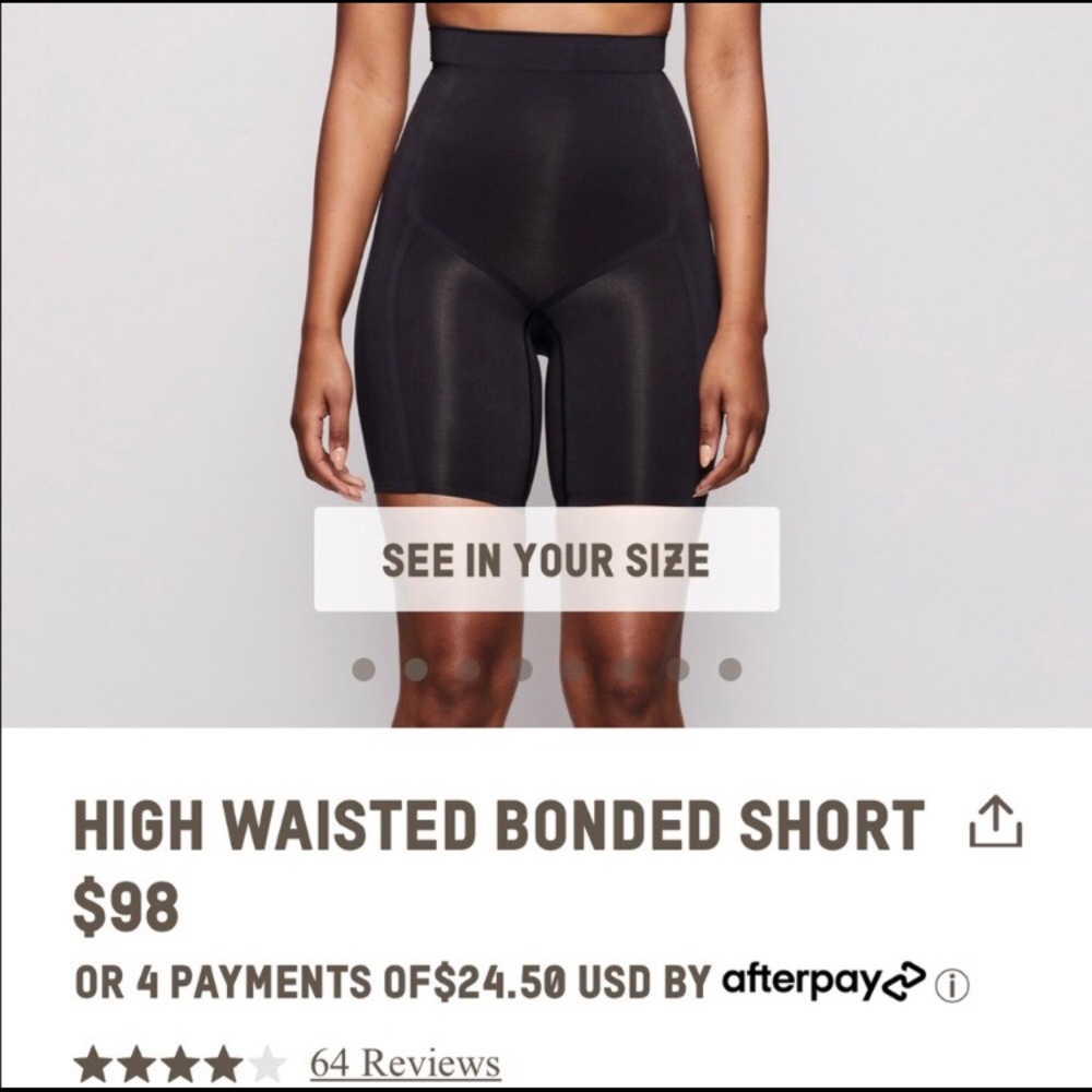*FINAL PRICE* LIKE NEW Black Skims high waisted bonded sculpting shorts Sz S